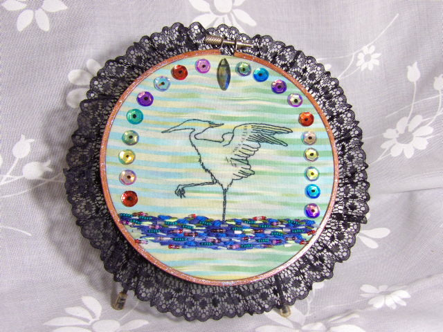 Heron Emdroidery Art