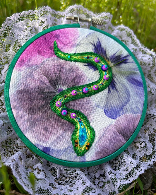 Snake Embroidery Art