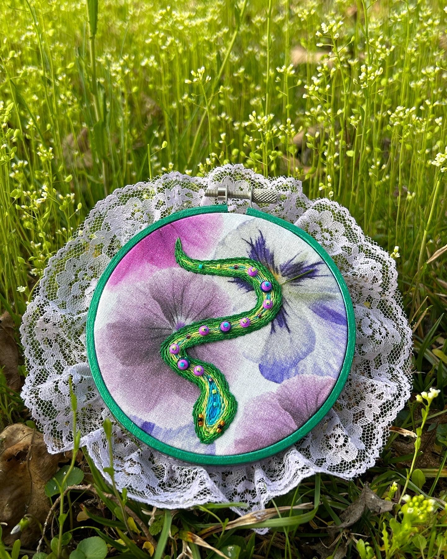 Snake Embroidery Art