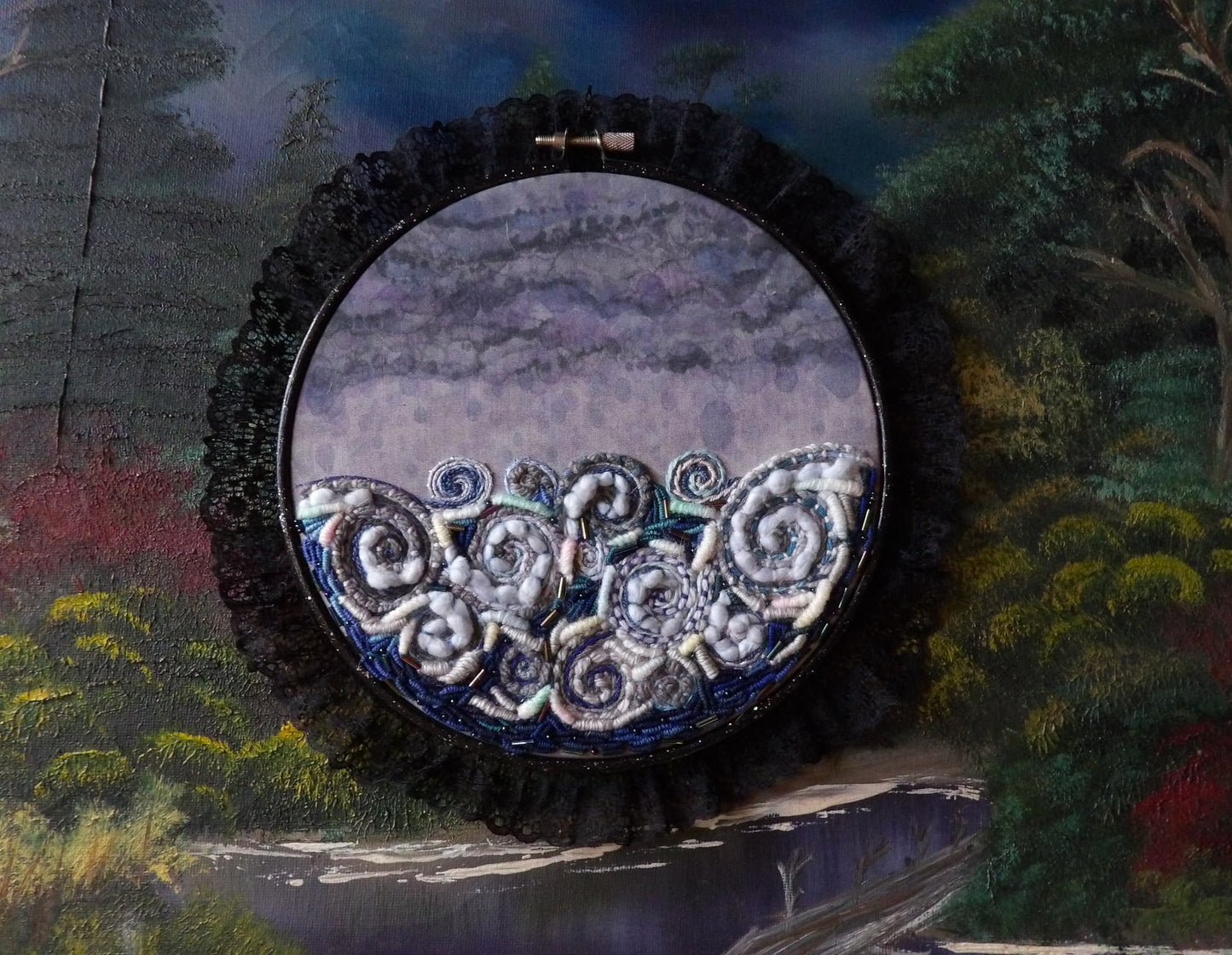 Out at Sea Embroidery Art