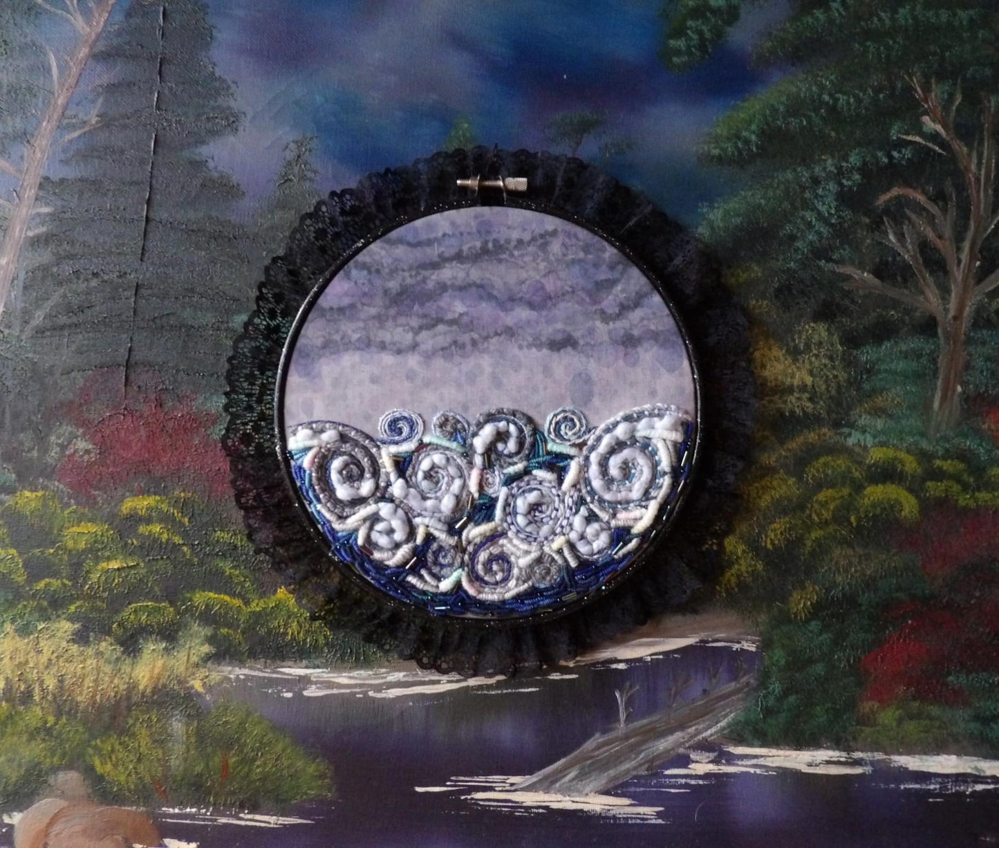 Out at Sea Embroidery Art